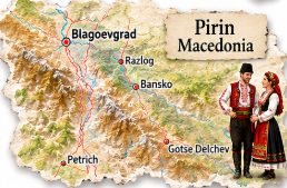 Map of the Pirin's Macedonia folklore region